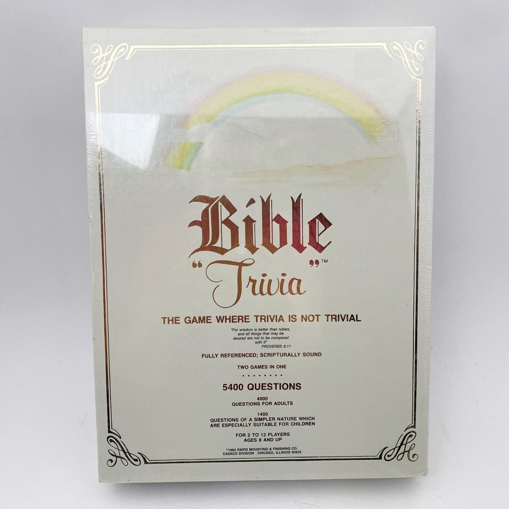 Cadaco Bible Trivia 1984 Vintage 5400 Questions Board Game Adult Kids New